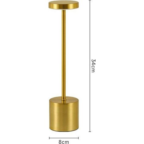 Lampe LED Sans Fil Tactile Rechargeable,Température Tricolore Luminosité Réglable Dore (1/4)