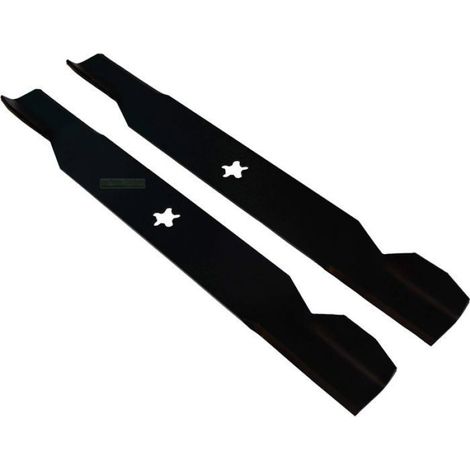 Lot de 2 lames de tracteur tondeuse - 46 cm chacune - Pour AYP, Husqvarna, Roper, Partner, Viking, Electrolux, Mc Culloch (1/2)