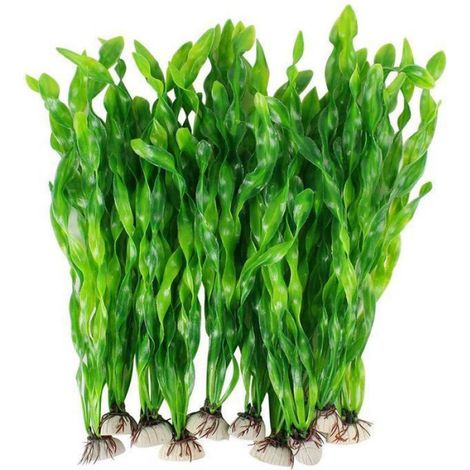 Plante Artificielle - Aquarium - Hauteur 30 cm - Diamètre 3,5 cm - Décor Plastique Sans Entretien - Lot de 10 Pièces (1/5)