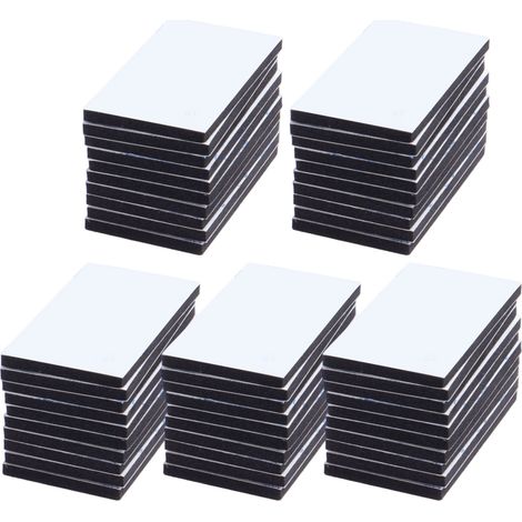 50 Pads adhésifs double face, Mousse robuste 50x30mm, Étanche, Pour maison bureau école (1/5)