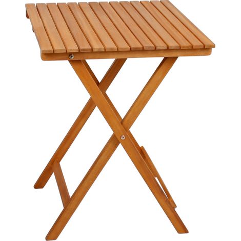 Akazie Balkon und Gartentisch - 72 x 55 cm - Holz Bistrotisch Klapptisch Biergarten Tisch