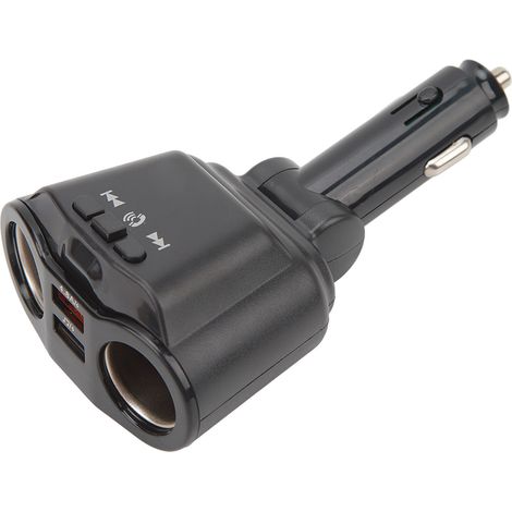 Prise allume-cigare Bluetooth 2 ports avec chargeur USB double, kit mains libres, lecteur MP3 et adaptateur voiture (1/5)