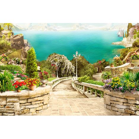 Papier peint panoramique - Village balnéaire - 130 cm x 87 cm (1/2)