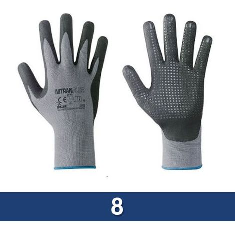GUANTO DA LAVORO NITRAN PLUS TG 8 IN NITRILE PUNTINATO CONFEZIONE 12 PEZZI 25927