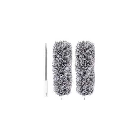 Plumeau Extensible en Microfibre avec Perche télescopique en Acier 110 po et tête Nettoyage Pliable Plumeau Plafond Lavable