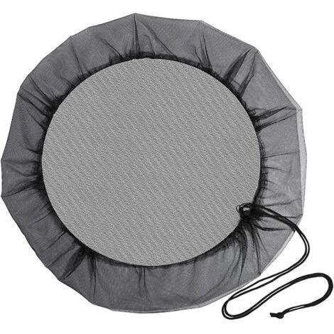 Lot de 2 filets de collecte d'eau de pluie avec cordon de serrage réglable pour éviter les moustiques, les feuilles, les débris et les accessoires de pluie (noir, 80 cm) (1/4)
