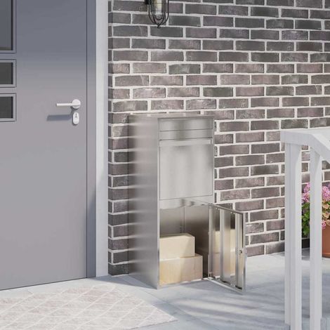 Paketdrop-Box mit Speicher Silber 47,5 x 38 x 59 cm Edelstahl