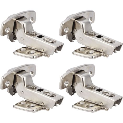 Set mit 4 Küchenschrankscharnieren mit Soft-Close-Mechanismus, kaltgewalzter Stahl, gebogener Arm 11,3 x 7,2 x 3,6 cm (1/5)