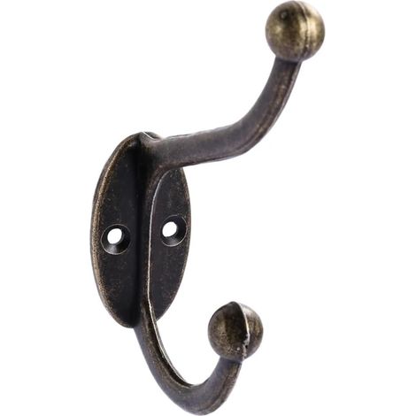 Garderobenhaken — Vintage-Wandhaken (10er-Set) — Antik-Messing-Finish — Rustikale Garderobenhaken aus braunem Metall  Wandhaken zum Anschrauben (Retro-Stil)