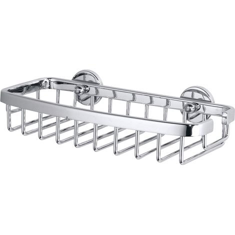 tesa Duschablagekorb Aluxx zum Kleben viereckig 1 Ablage verchromt 22 cm Duschkorb (1/5)