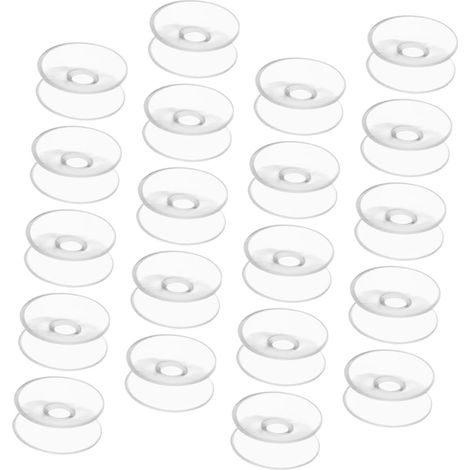 20pièces Lot de Ventouses Plastique Double Face pour Verre de Table Aquariums et Miroirs Réutilisables Double Extrémit