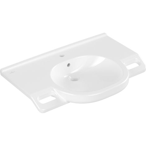 Villeroy & Boch – Lavabo suspendu Vita 800x550 mm – Céramique blanche – 1 trou robinetterie centrale – Trop-plein – 41208001