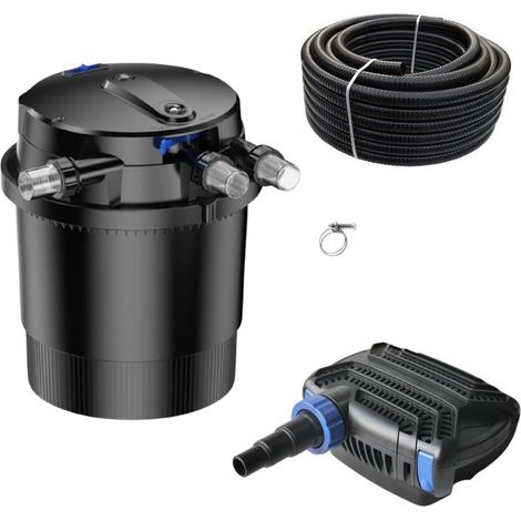 Druckteichfilter Set CPU 20000 mit 50W Eco Pumpe 10m Schlauch Nr.41