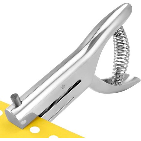 Perforadora de metal plateada de 3 mm con un orificio,Perforadora potente,Perfora hasta 20 hojas a la vez,Fabricada en aleación de zinc (1/5)