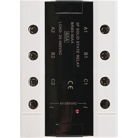 Relais statique triphasé 24-480 V CA (BRM3-80AA) (1/5)
