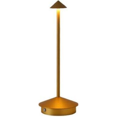 [JAMAIS UTILISÉ] (Or) Lampe de table rechargeable portable, alimentée par batterie, éclairage à 3 tons, adaptée au bar de patio de restaurant de chambre à coucher (1/4)