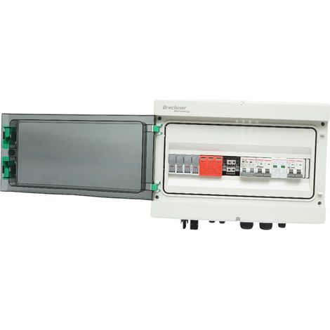 Quadro di protezione DC/AC equipaggiato per sistemi fotovoltaici da 3–5 kW, con protezione per batterie da 125 Ah, per inverter ON/OFF Grid prosumer. (1/5)