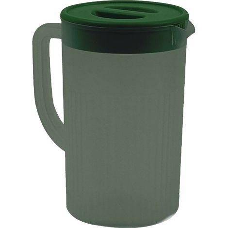 Verseuse en plastique avec couvercle, grande capacité, résistante à haute température, pichet à eau froide pour jus et thé, vert foncé (1/5)