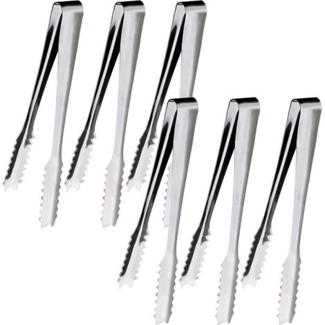 Lot de 6 pinces à glaçons et à sucre, pinces à bonbons de 15 cm pour cuisine, café, bar et buffet (1/5)