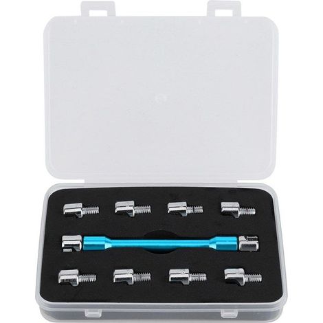 Tbest clé à rayons à poignée CNC Clé à rayons de moto, jeu de clés CNC 5.0 à 6.8, longueur 93mm/3,7 pouces auto coffret Un (bleu) (1/5)
