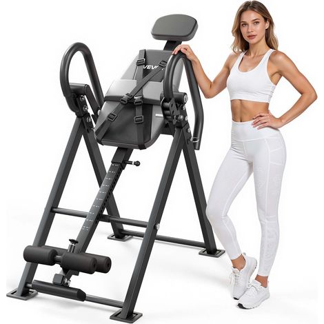 Table d'Inversion Pliable, Banc d'Inversion Capacité de Charge de 136 kg, Décompression pour Cou Dos Salle de Sport Domicile, Appareil d'Étirement de Dos à Angle d'Inclinaison Réglable (1/5)