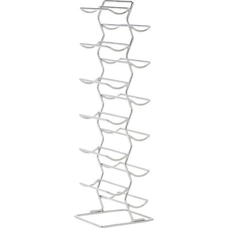1 - Casier à bouteilles - Rangement vin - Design moderne chromé - Pour cuisine et cave - Chromé - 35x20x40cm (1/5)