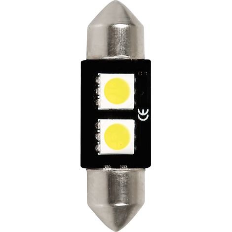 Lampada Hyper led 6 2 smd x 3 chips (c5w) 10x36 mm sv8,5 8 1 pz d/blister bianco doppia polarità resistenza incorporata (1/4)