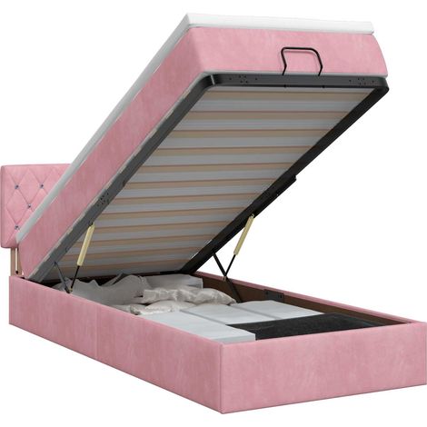 Maison Exclusive - Letto ottomano con materasso Rosa 100 x 200 cm Velluto (1/5)
