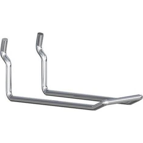 Ganci doppi in metallo per pannello forato - 14 cm. - 8 pz.