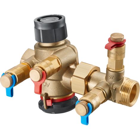 OVENTROP Valvola di regolazione indipendente dalla pressione Cocon QTZ con filettatura esterna PN 25 DN 15, G 3/4, 200-1300 l/h, con due valvole di misurazione Classic montate e diaframma di misurazio