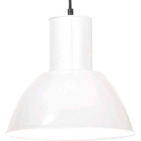 Lampe suspendue industrielle style rustique 132 x 28,5 x 28,5 cm ambiance cosy en fer blanc (1/5)