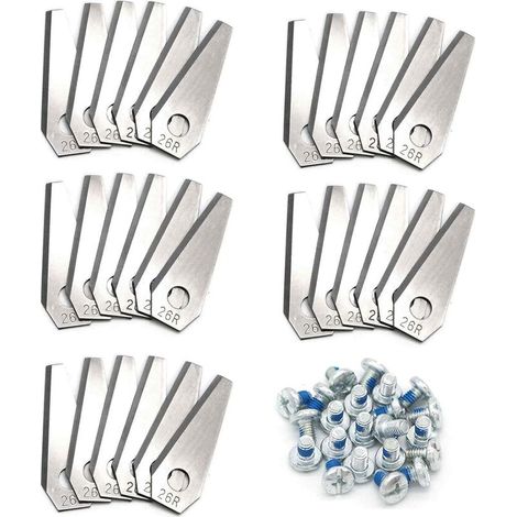 Lames de tondeuses, 30 Pcs Lame Tondeuse Gazon, Lames Durables en Forme de Losange pour les robot tondeuse Bosch Indego, avec Vis (1/5)