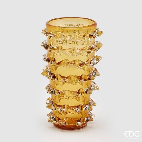 EDG Enzo De Gasperi Vaso Punte H 35 Cm D 22 Cm Scatola Regalo Amber