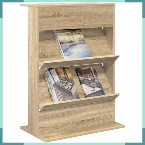 Étagère à magazines - 899537 - Chêne Sonoma - 70 x 41 x 96 cm - 2 étagères (1/5)