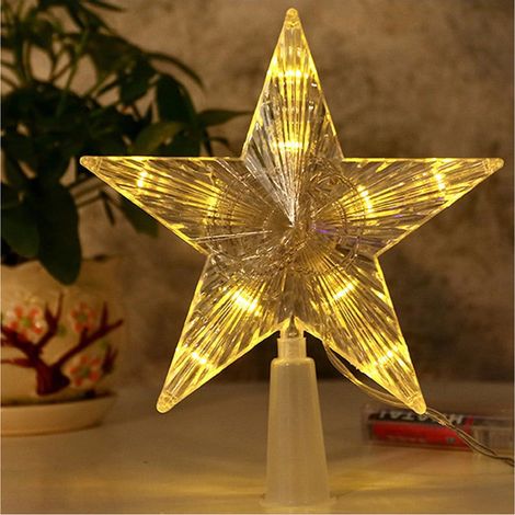 Arbre lumineux de Noël 30 LED, sommet d'étoile décoratif, guirlande festive blanc chaud (1/5)
