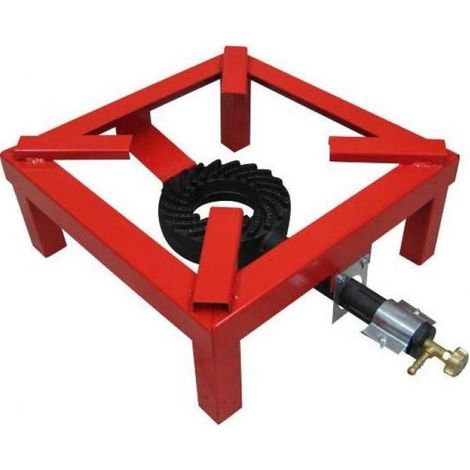 FORNELLONE CM 40 X 40 IN METALLO ROSSO A GAS BOMBOLA (1/2)