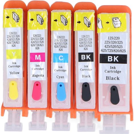 Cartouches d'encre rechargeables PP pour imprimantes PIXMA IP3600, IP4600, IP4700, MP540, MP550 et MP560