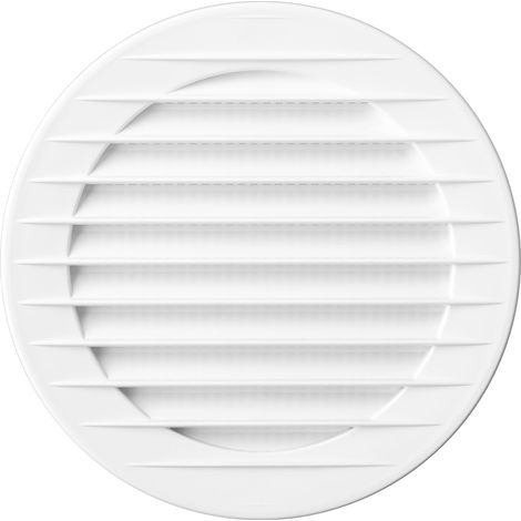 Rejilla de ventilación redonda con malla, blanca, FI 100 (1/3)