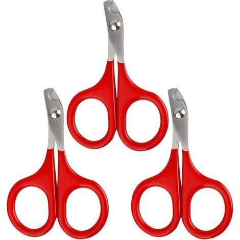 3 Pcs En Acier Inoxydable Animaux De Compagnie Chats Nail Clippers Bend Pet Toe Griffe Toilettage Ciseaux Chien Nail Trimmer Cut Nail Care Tool pour Home Salon Shop ( Rouge ) Toilettage d' anima (1/4)
