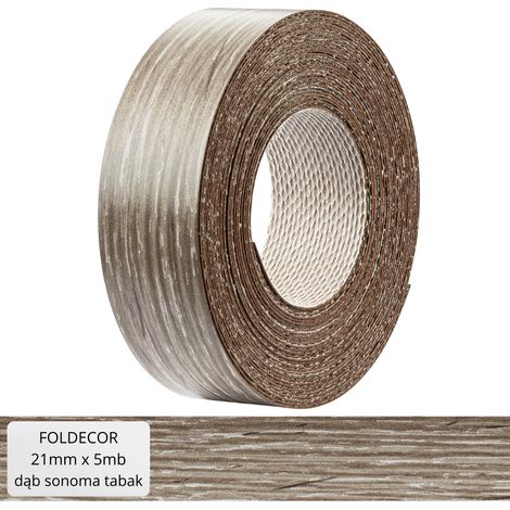 Canto de mueble roble Sonoma tabaco melamina con pegamento termofusible 21 mm (5 m) (1/5)