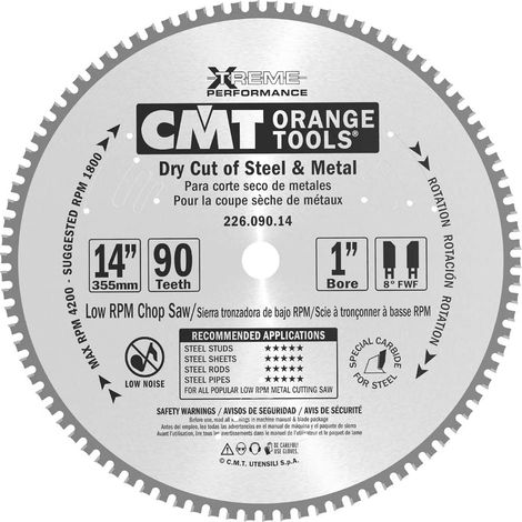 226.090.14 LAME POUR MATÉRIAUX FERREUX-PVC HW 355x2,2/1,8x25,4 Z90 FWF
