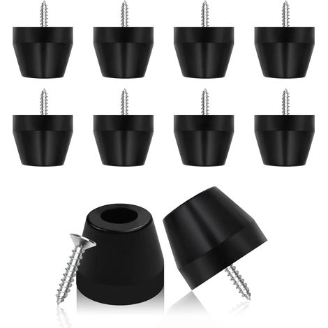 8 pattes en caoutchouc pour pieds de chaises, avec filetage, glissières pour meubles lourds, butées en caoutchouc, coussinets pour meubles, élévateurs de meubles, 25 mm, avec vis M6 (8) (1/5)