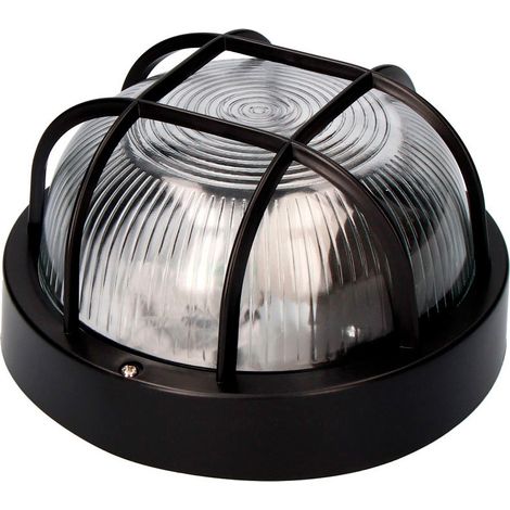 Aplique redondo IP54 color negro 1xe27 40w ø18,5x10,4cm Modelo Tarragone. Edm (1/3)