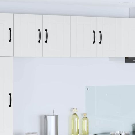 Wall Cabinet LUCCA 2 pcs White Engineered Wood vidaXL
