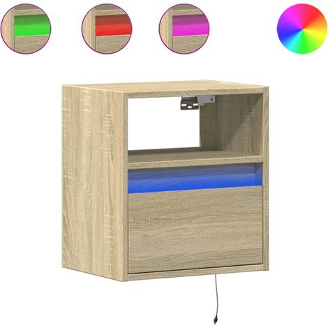 Maison Exclusive - Wand-Nachttische mit LED-Leuchten 2 Stk. Sonom