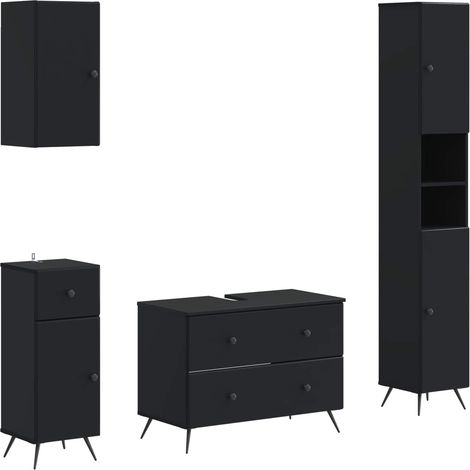 Maison Exclusive - Set di Mobili da Bagno da 4 Pezzi BREDA Nero (1/5)