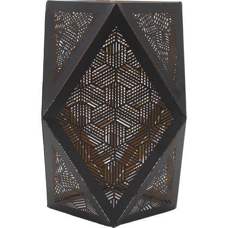 Abat-jour contemporain fer forgé ajouré polyédrique E27 E26 Hauteur 20cm/7.9in Côté 9cm/3.5in pour lampe table suspension lampadaire 1 pièce (1/5)