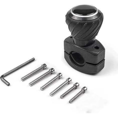 Volante de lujo con agarre ergonómico y pomo universal: volante universal para coches, camiones, tractores, cortacéspedes, carretillas elevadoras y más.