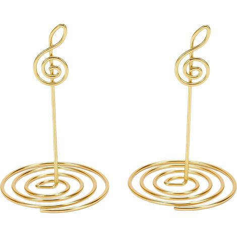 Porte-Numéros de Table pour Notes de Musique Dorées, Porte-cartes en Acier Inoxydable, Paquet de 30, 5 Cm, pour Réception de Mariage, Numéros de Table, Photos et Menus (1/5)