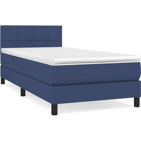 Maison Exclusive - Boxspringbett mit Matratze Blau 90x190 cm Stof